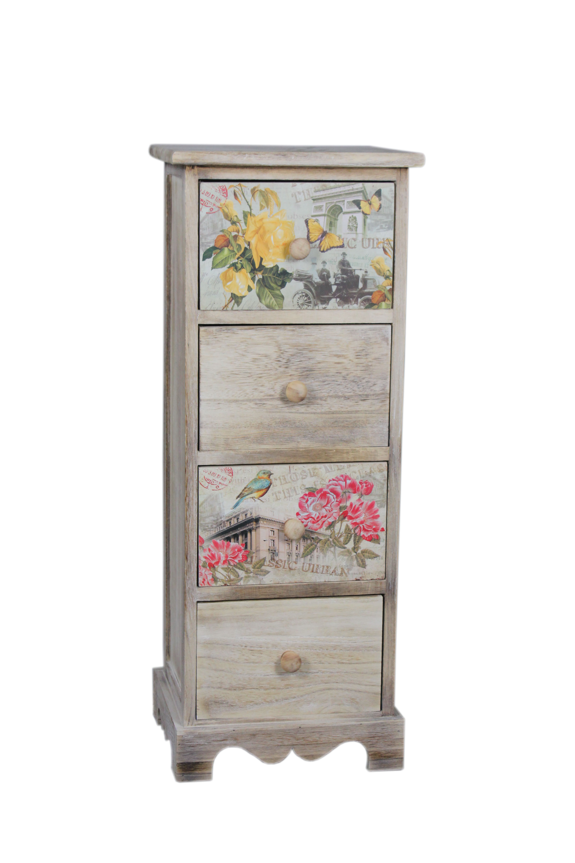 wooden chest with 4 drawers-4118