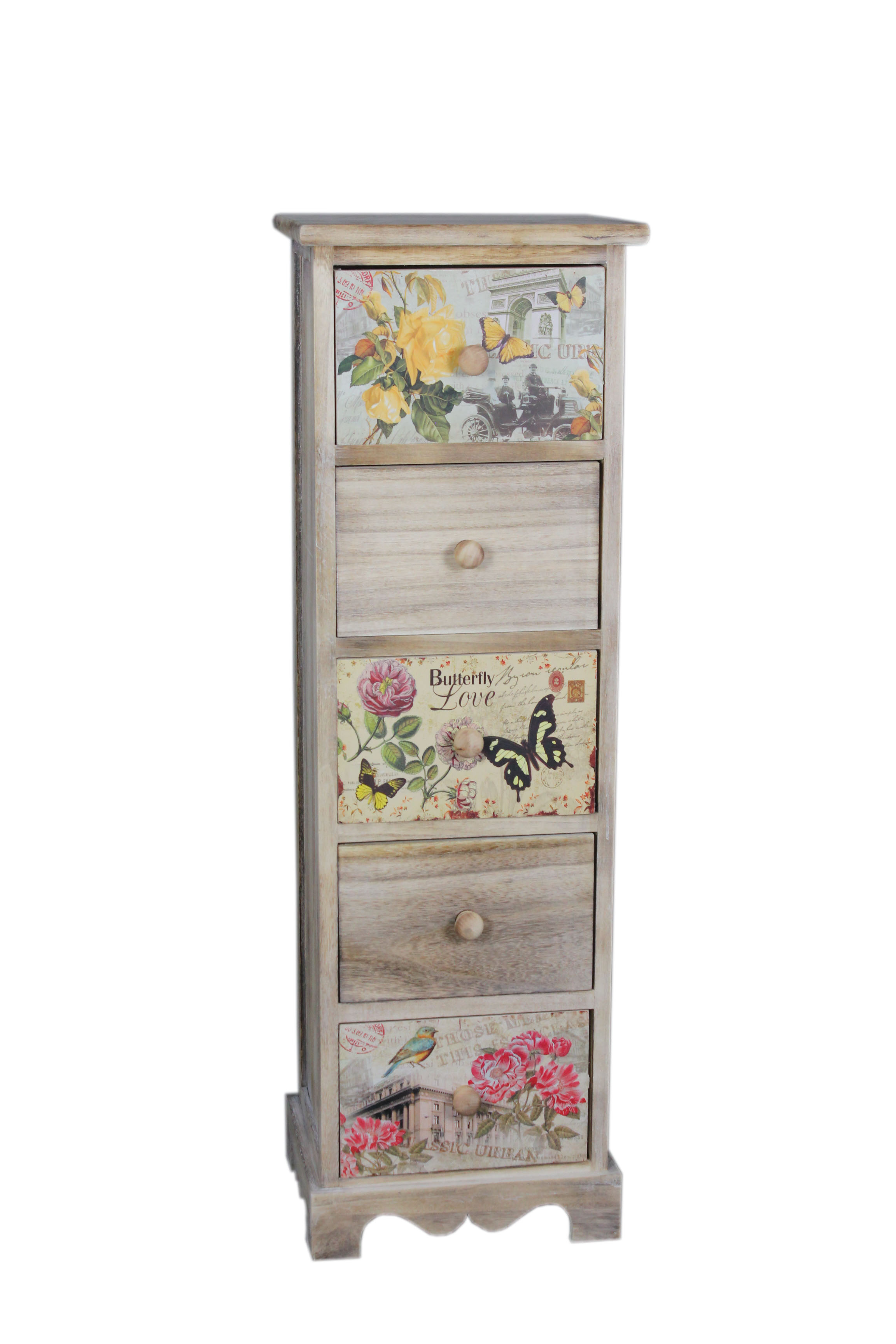 wooden chest with bird drawers-4119