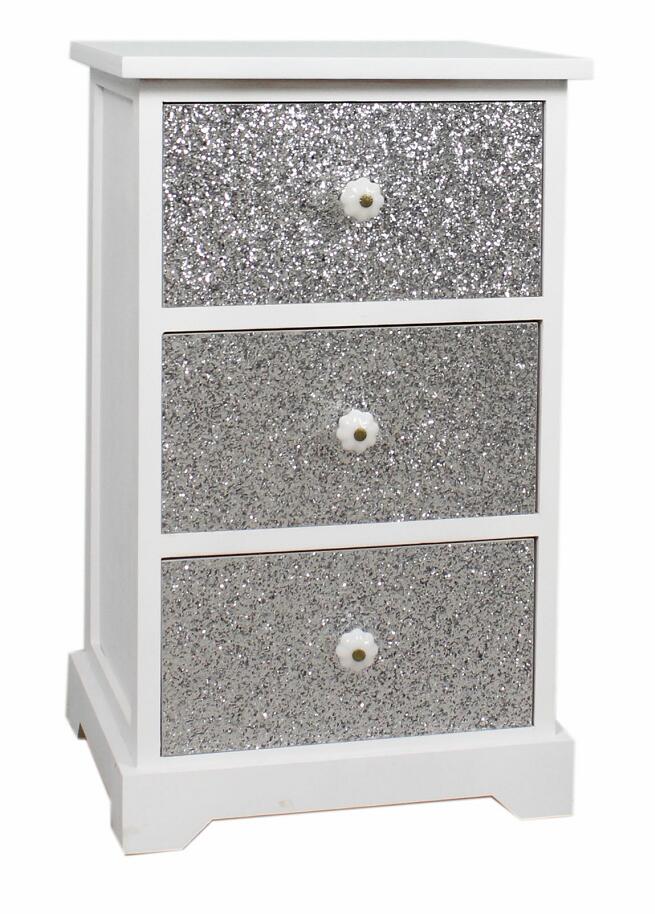 Silver drawer chest ,Wooden cabinet-5537