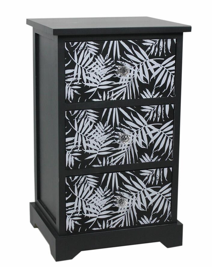 Black drawer chest, Leaf  pattern drawers-5528