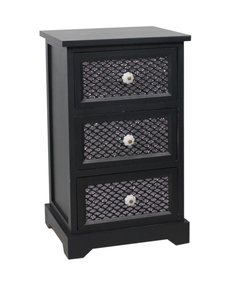 Black drawer chest,Silver drawer cabinet -5528-1