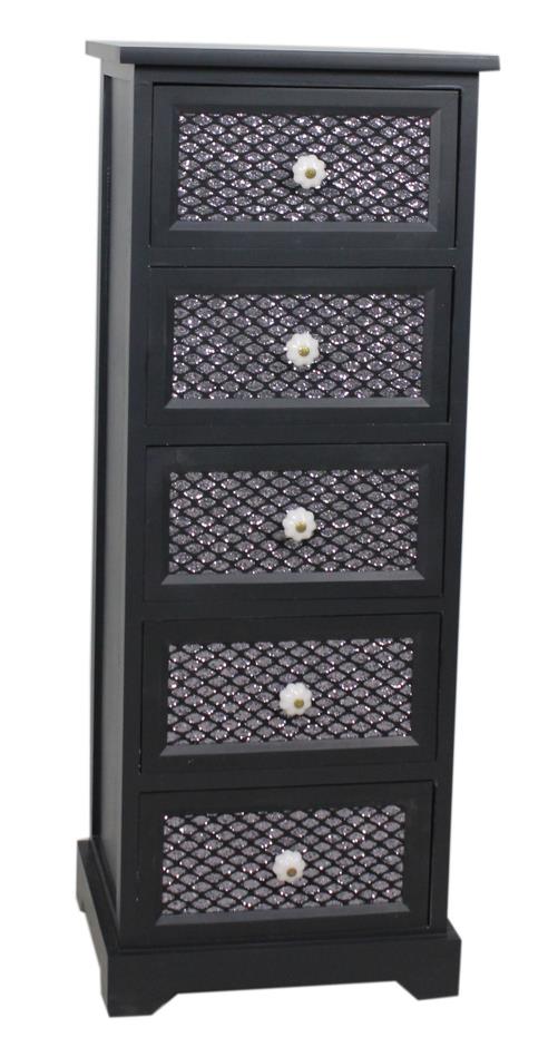 Black drawer chest,Silver drawer cabinet -5530-1