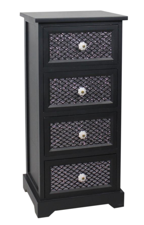 Black drawer chest,Silver drawer cabinet -5529-1