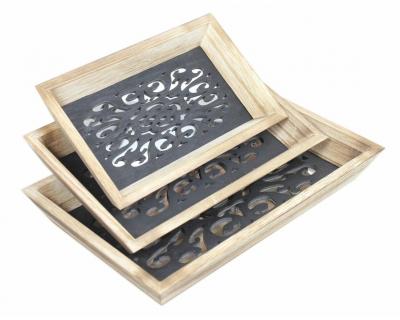 Rustic Wooden Tray-Natural Serving Tray-4026
